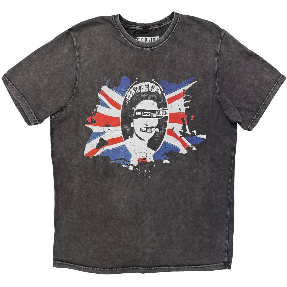 Sex Pistols - God Save The Queen Flag Mens Tshirt - Grey